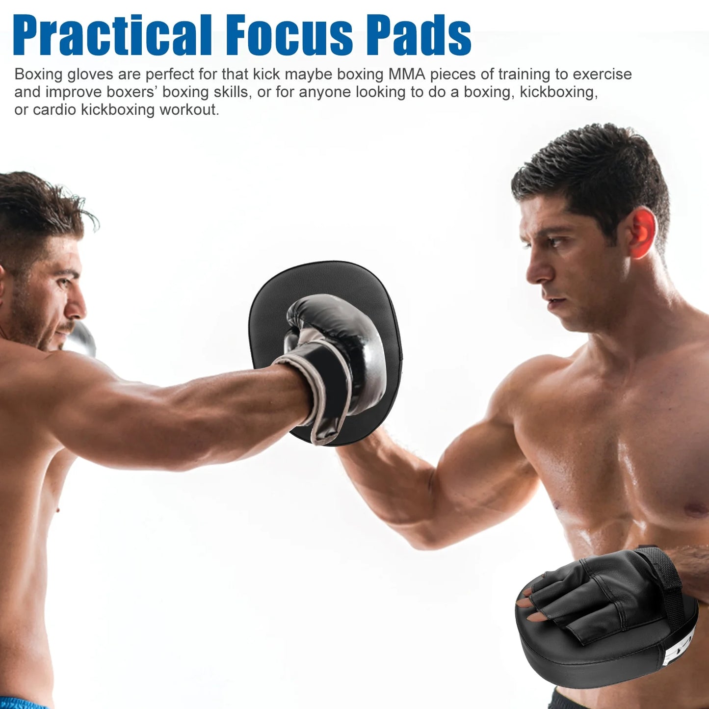 2Pcs Boxing Mitts, MMA Punching Boxing Training Hand Pads PU Leather Punching Kicking Palm Pads Training Boxing Target Pad, Ideal for Karate, Muay Thai Kick, Sparring