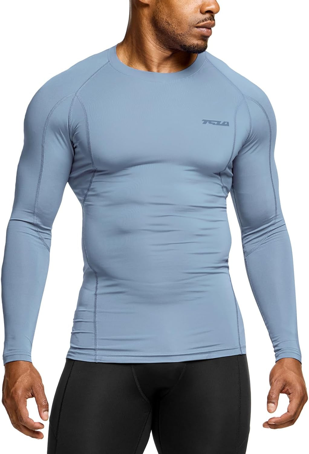 Men'S UPF 50+ Long Sleeve Compression Shirts, Athletic Workout Shirt, Water Sports Rash Guard