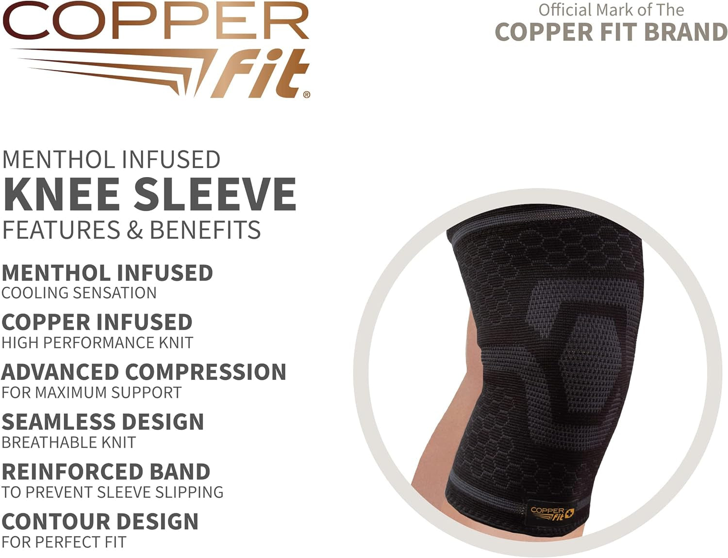 ICE Knee Compression Sleeve Infused with Menthol