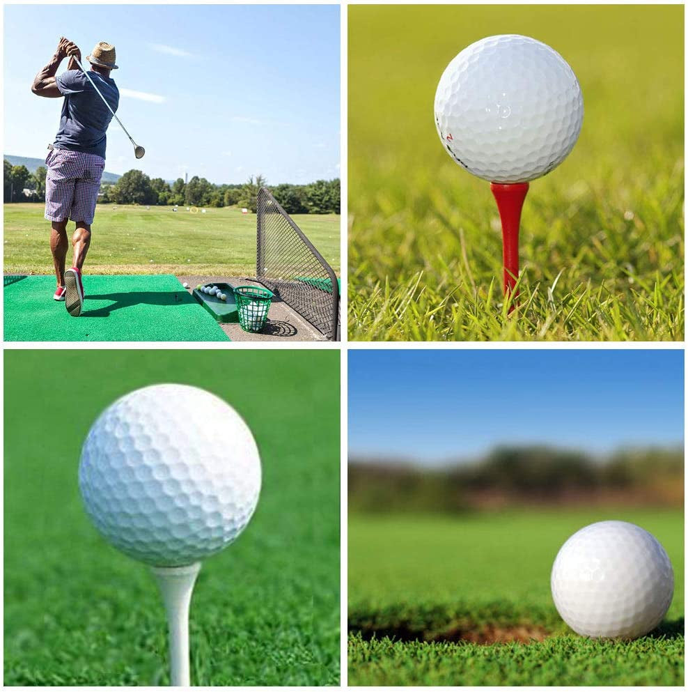 Golf Tees Professional Natural Wood Golf Tees Pack of 100, Golfing Tees Multiple Colors Size 3-1/4 Inch, 2-3/4 Inch or 2-1/8 Inch, Tall Golf Tees Bulk Reduce Side Spin and Friction